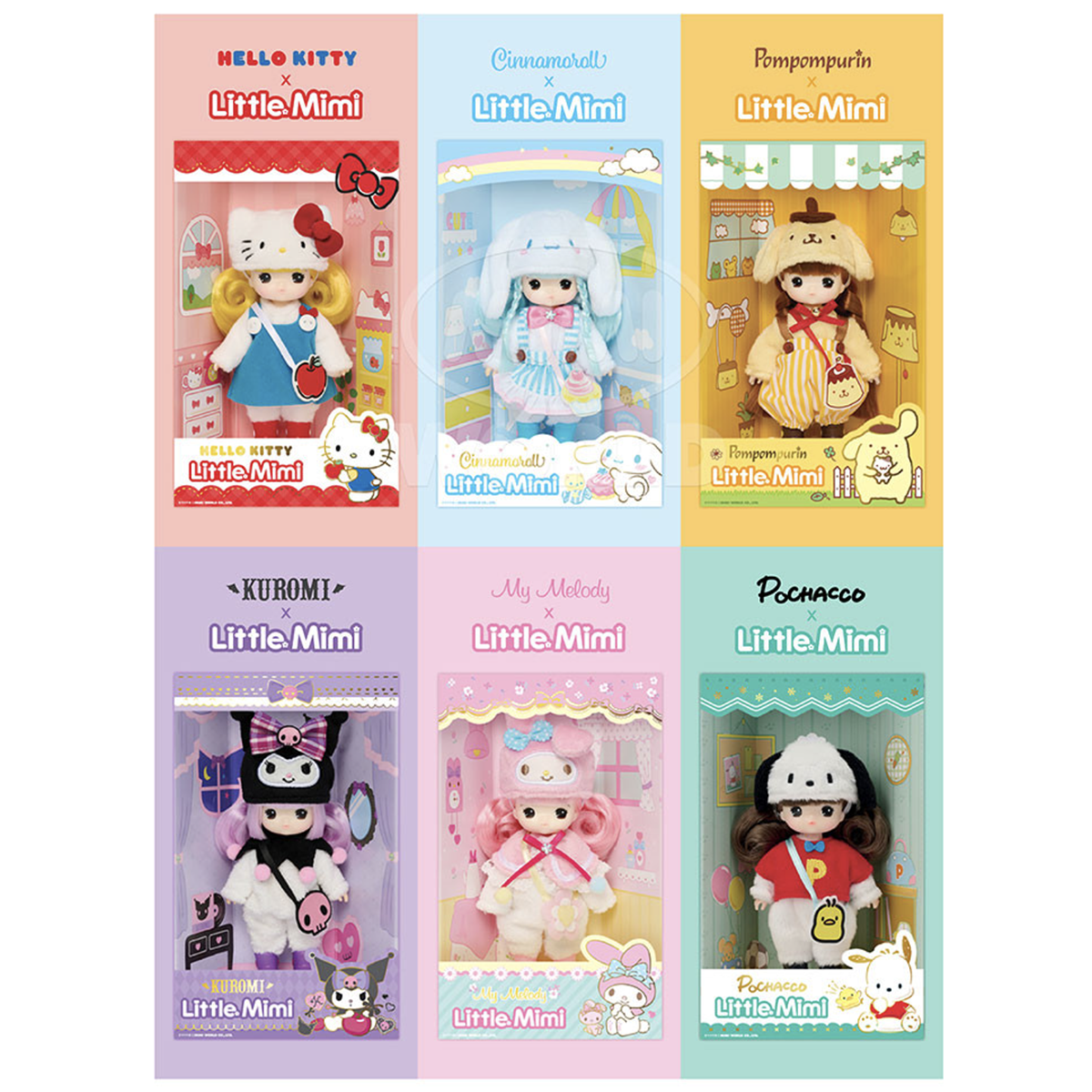 Sanrio Characters x Little Mimi Figure Doll, 6 Styles