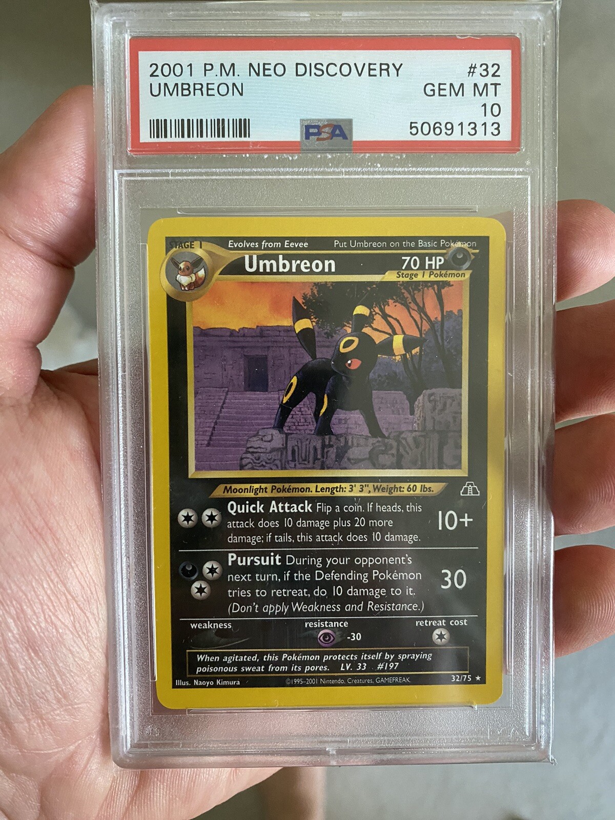 PSA 10 Umbreon Neo Discovery 32/75 Non Holo Unlimited Rare GEM MINT eBay