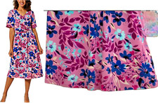 NEW Antthony SZ 1X Printed Knit Buckle-Front Midi Dress PINK FLORAL PLUS SZ 1X