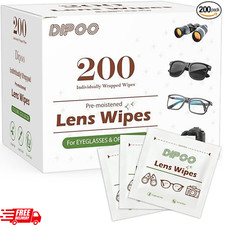 200 Count Lens Wipes for Eyeglasses, Eye Glasses Cleaner Wipes Pre-moistened