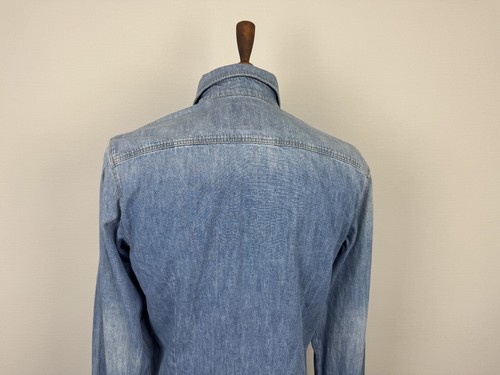 G-Star Raw 3301 Blue Denim Slim Fit Full Snap Long Sleeve Men's Shirt Sz S - Picture 12 of 24