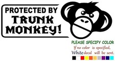 PROTECTED BY TRUNK MONKEY Graphic Die Cut decal sticker Car Truck Boat 7"