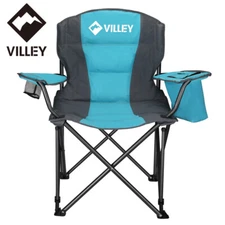 VILLEY Oversized Camping Chair Folding Camp Chair Portable Outdoor Chairs w/Bag