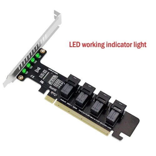 1* PCIe 4.0 Expansion Card 4*U.2 NVMe PCI-E X4/8/16 to SFF-8643 For Windows - Picture 9 of 13