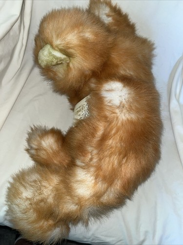 Russ Yomika Orange Ginger Cat Plush Blue Eyes Long Hair 19” Vtg Korea Realistic - Picture 5 of 11