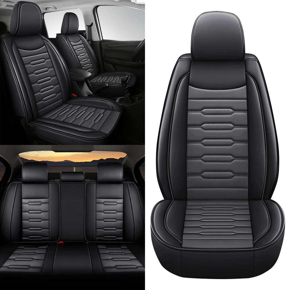 Breathable Seat Covers PU Leather Full Set Grey Pad For Volvo S60 2001-2019 Foto 2 de 4