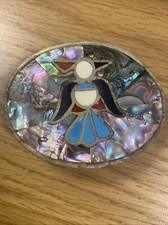1970s PEYOTE BIRD ABALONE SHELL SOUTHWESTERN BUCKLE