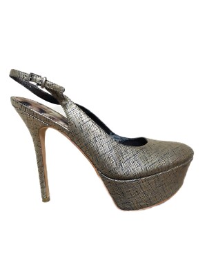 Sam Edelman Gold Peep Toe Platform Stiletto Slingback Sandals