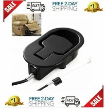 Recliner Replacement Parts - Universal Black Metal Pull Recliner Handle wi