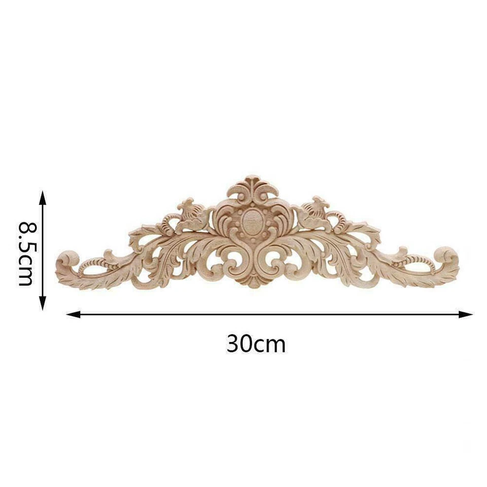 2 piezas calcomanías de marco sin pintar apliques de esquina tallados en madera muebles para el hogar EE. UU. Foto 2 de 4