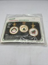 Wonder Art Creative Needlepoint 5590 CHRISTMAS ORNAMENTS Tree Sleigh Santa NOS