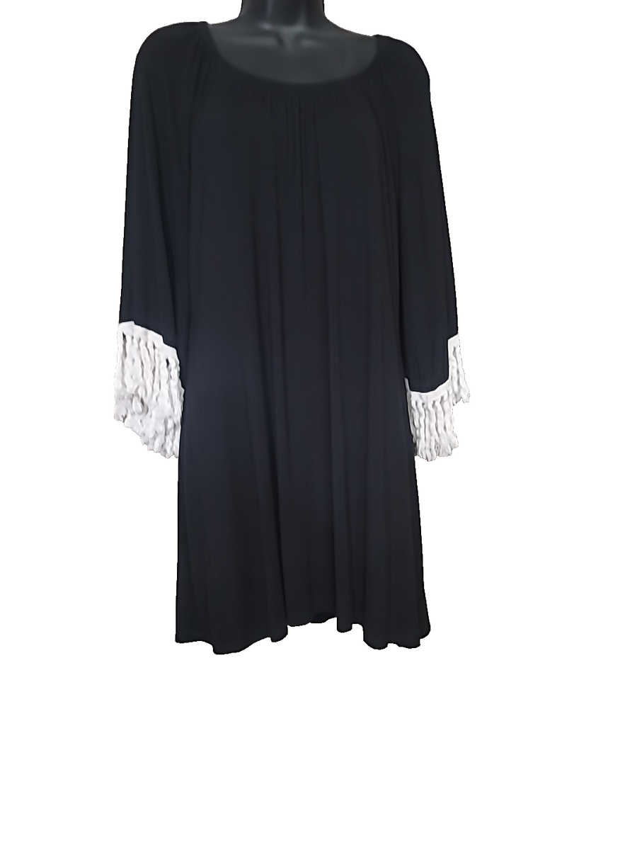 black boho tunic dress YTCAMLO Oversized Womens Maxi Dress Casual Summer Half Sleeve Tunic Dress Lightweight Baggy Linen Dress Quick Dry Swing Boho Dress, Black S
