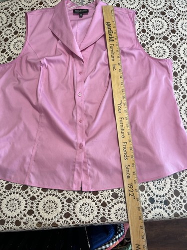 Jones New York collection platinum Plus sz 16W sleeveless blouse non iron Fr Blu - Picture 3 of 9