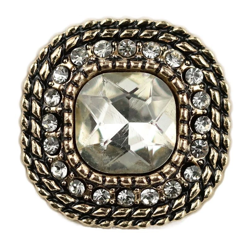 5Pcs 18/22/25mm Square Buttons Crystal Shiny DIY Sewing for Fur Coat Sweater - Image 3 of 4