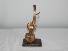 ANCIENNE SCULPTURE en BRONZE " Violon " Signé Yves Lohé