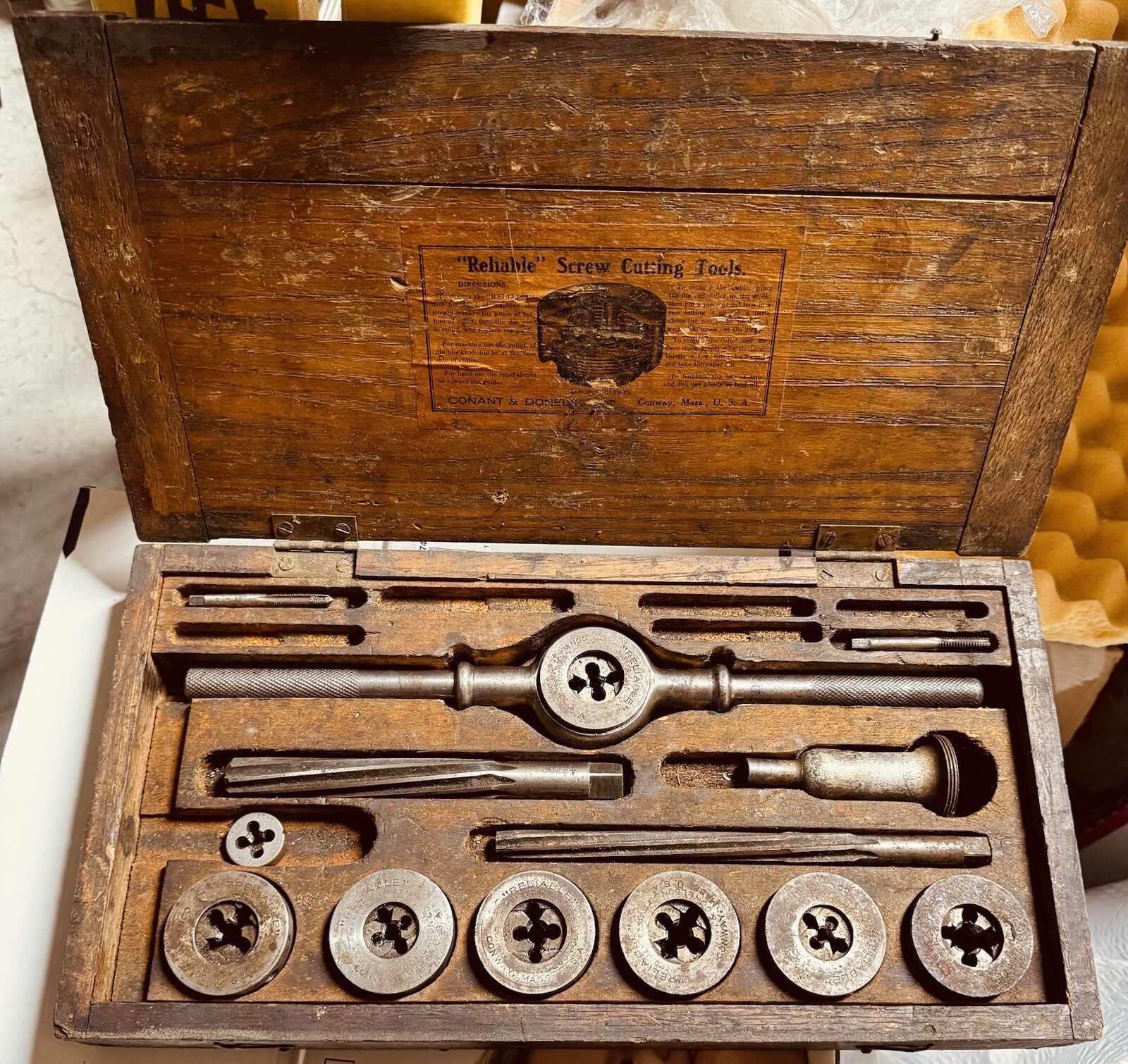 Antique Vintage Reliable Screw Cutting Tool Kit eBay