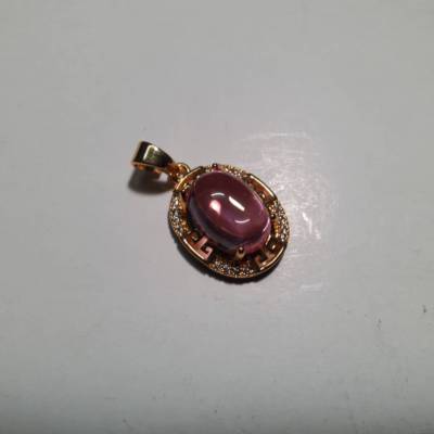 Powerful pink color lucky gems naga eye pendant crystal real thai amulet 66