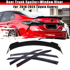 Rear Trunk Spoiler Wing + Window Visor For Toyota 2018-2024 Camry SE XSE LE XLE