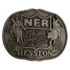 1983 Bull Riding Rodeo Belt Buckle Bronc NFR Cowboy Vintage National Finals