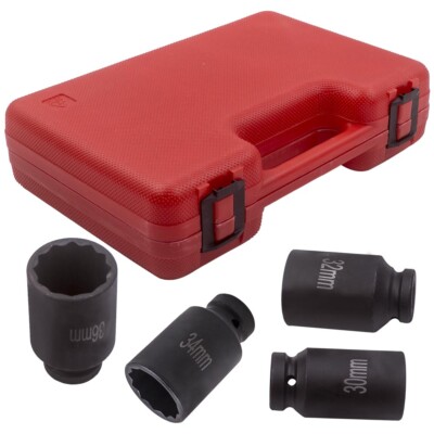 4x 12 Point 1/2'' Drive Spindle Axle Nut Socket Set  30mm 32mm 34mm 36mm New