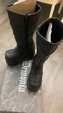 DEMONIA STA301/B/PU Womens Goth Punk Gogo Dancer 7" Platform Black Knee Boots