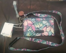 Sakroots Artist Circle Zip ID Case & Lanyard Raspberry Floral — listing 2