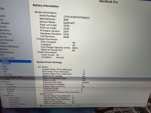 MacBook Pro w/ Touchbar 15.4" Late 2016 A1707 for parts or fix ** 19 Cycles - Afbeelding 5 van 16