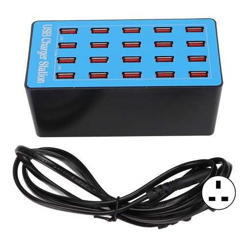 (2)100W 20 Port USB Hub Charger Universal Fireproof 100240V 20 Port USB Hub - Zdjęcie 12 z 22