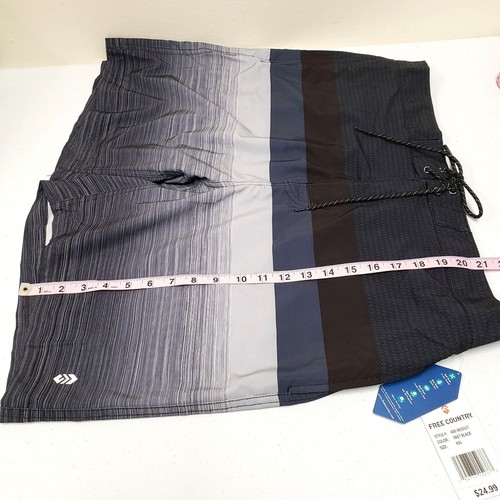 Free Country Mens Swim Shorts Black Blue Gray HydroFlx Size XXL - Picture 9 of 9
