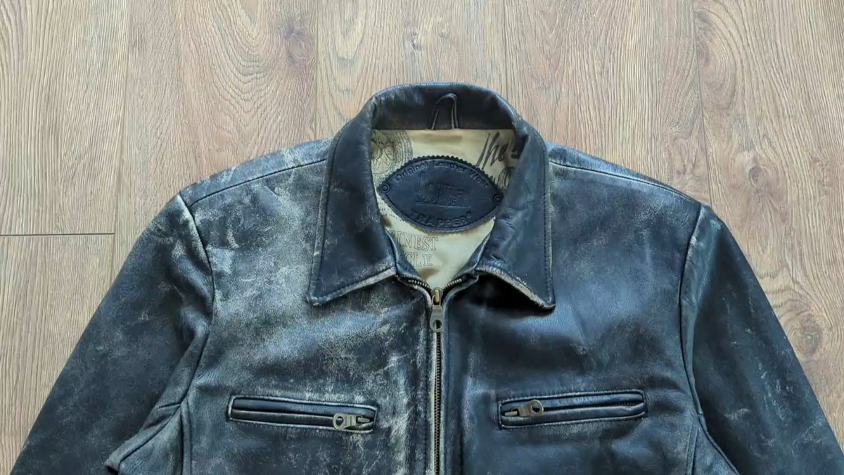 TRAPPER ヴィンテージ レザージャケット ライダースジャケット 黒 L Vintage Trapper Motorcycle Leather Jacket | eBay