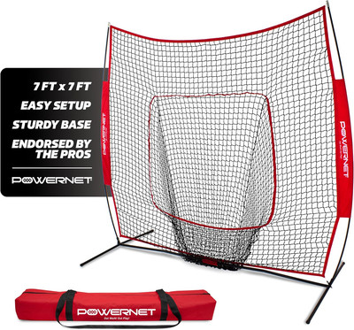 Baseball Softball Practice Net 7X7 with Baseball Accessories for Practice Pitchi