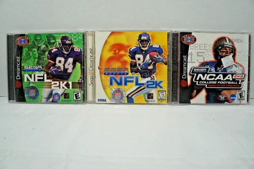 Lot of 3 Sega Dreamcast Football Games NCAA 2K2 NFL 2K 2K1