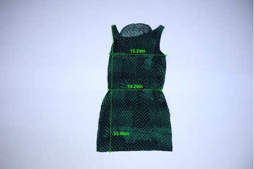 Theory Womens Black Green Sleeveless Jaylyn blurred Silk Round Neck Dress 6 - Picture 4 of 7
