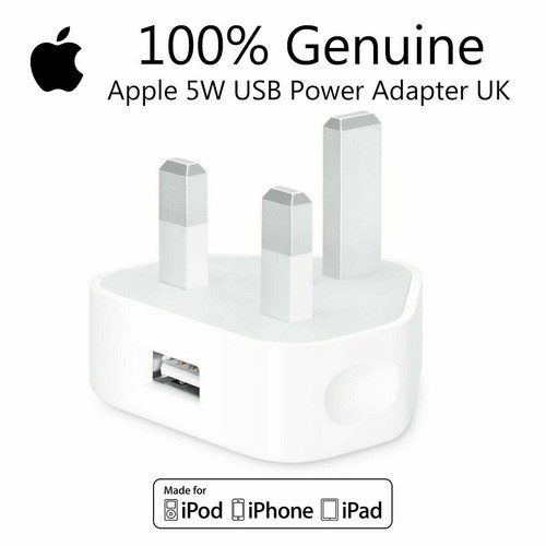 Apple 5W USB Power Adapter Wall Charger 3 PIN UK PLUG IPHONE IPAD | eBay