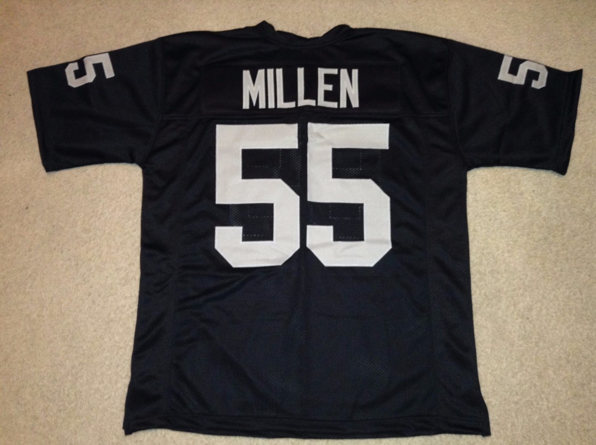 UNSIGNED CUSTOM Sewn Stitched Matt Millen Black Jersey - M, L, XL