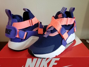 nike huarache azul con naranja