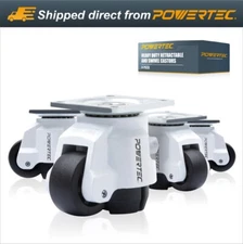 POWERTEC 17300 2-Inch Leveling Casters Set of 4 - Retractable and Swivel Castors