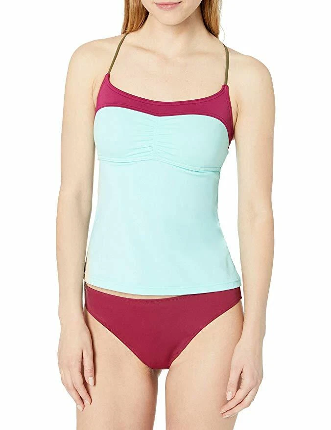 Top de natación prAna Makoa Tankini trufa apagada o verde suculento talla M o XL Foto 3 de 3