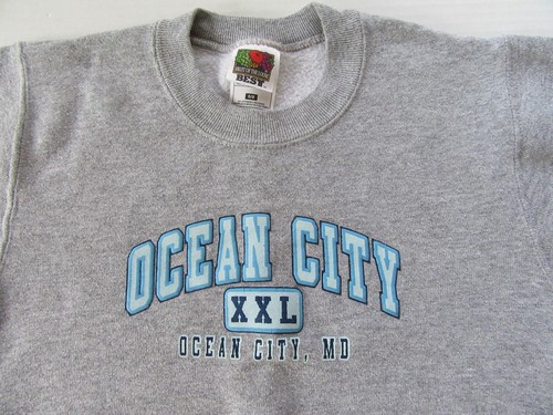 Kids Ocean City Maryland Grey Sweatshirt 6/8 Boys Girls Pullover Knit Top - Picture 2 of 10
