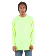 Shaka Wear Active 6.0 OZ Long Sleeve Crew Neck Safety Green Long Sleeve X-Large