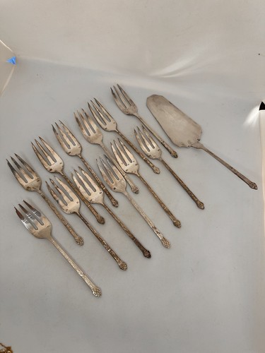 Stainless Steel Cutlery Dessert Set 12 Forks 1 Serving Slice