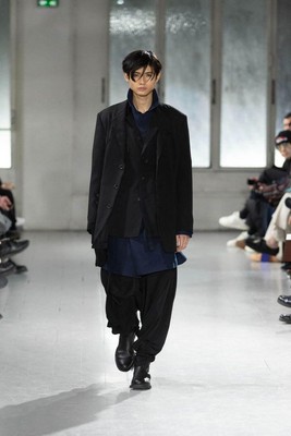 Yohji Yamamoto Pool Om 23AW Wool Gabardine Stand Collar with 