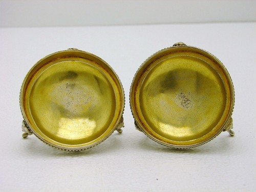 Set of 2 Hand Wrought ARAD Hungary Romanian Sterling Salt Cellar Turks Turban - Picture 4 of 7