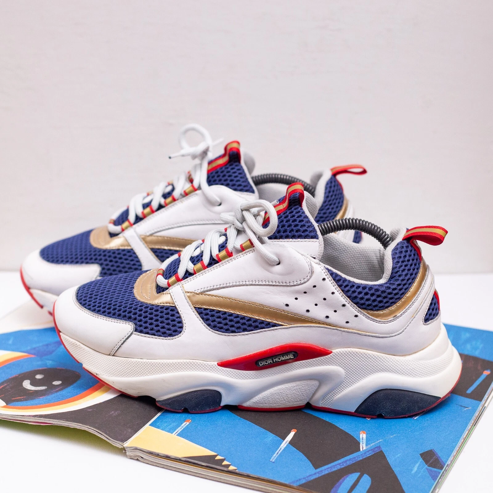 Baskets Dior B22 USA édition olympique blanc or rouge bleu marine EU 43,5 US 10,5