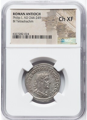 Philip I, Roman Empire BI tetradrachm, (244-249 AD), NGC Ch XF | eBay