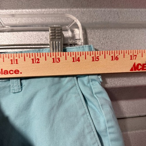 George Chino Shorts Mens 30 Aque Cotton Mid Rise Casual Flat Front Comfort Fit - Picture 3 of 6