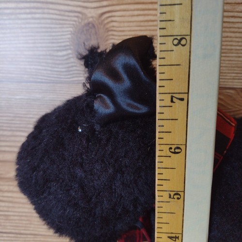Woof And Poof 2007 Black Scottie Dog 9 Inch with Plaid Collar Wind Up Music Box - Picture 7 of 8