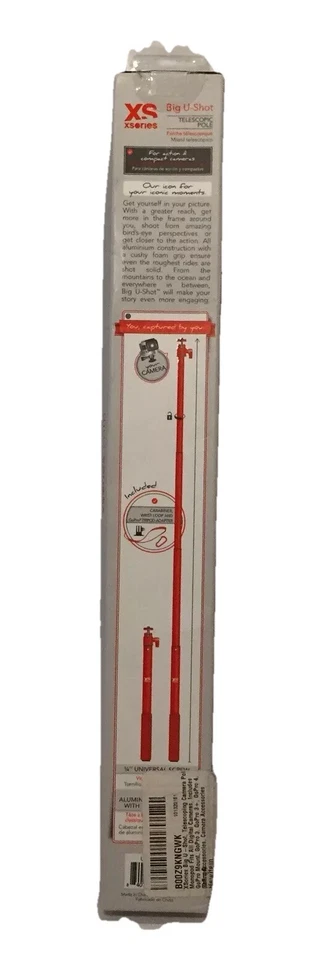 XSories Big U-Shot 37in Telescopic Pole w/ 1/4-in Mount and GoPro Adapter Orange - Image 3 of 4