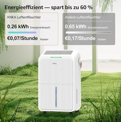 KNKA Luftentfeuchter 16 L/T Energiesparender Entfeuchter Leiser Raumentfeucht