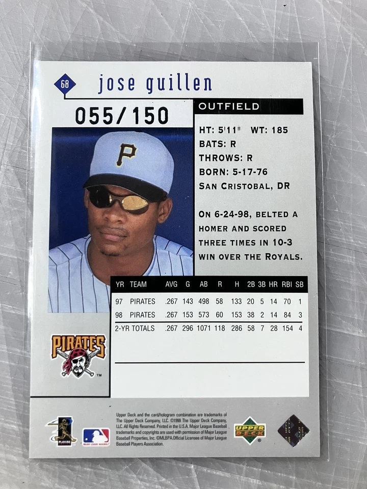 1999 Upper Deck Black Diamond #68 Jose Guillen Quadruple #/150 - Image 2 of 2